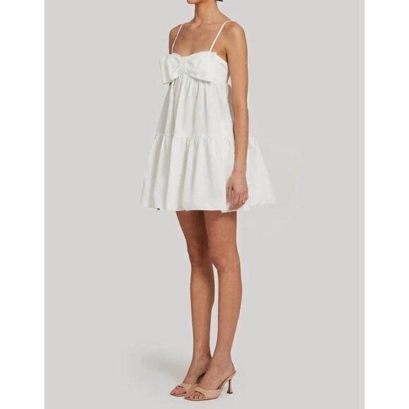 Amanda Uprichard Gianina Mini Green Dress Puff Tank Size S - Picture 6 of 13